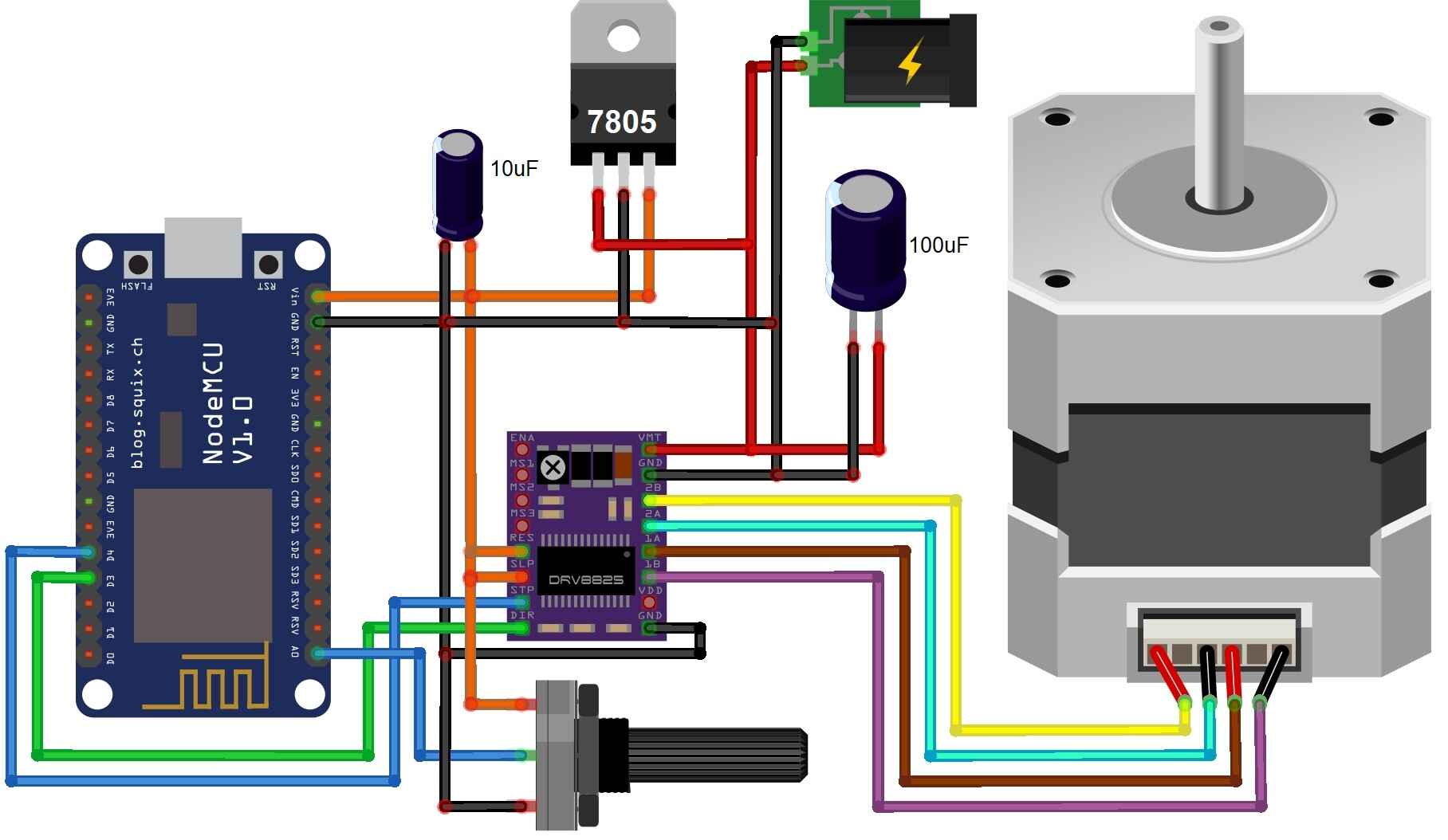 Control Stepper Motor with DRV8825 Driver & ESP8266