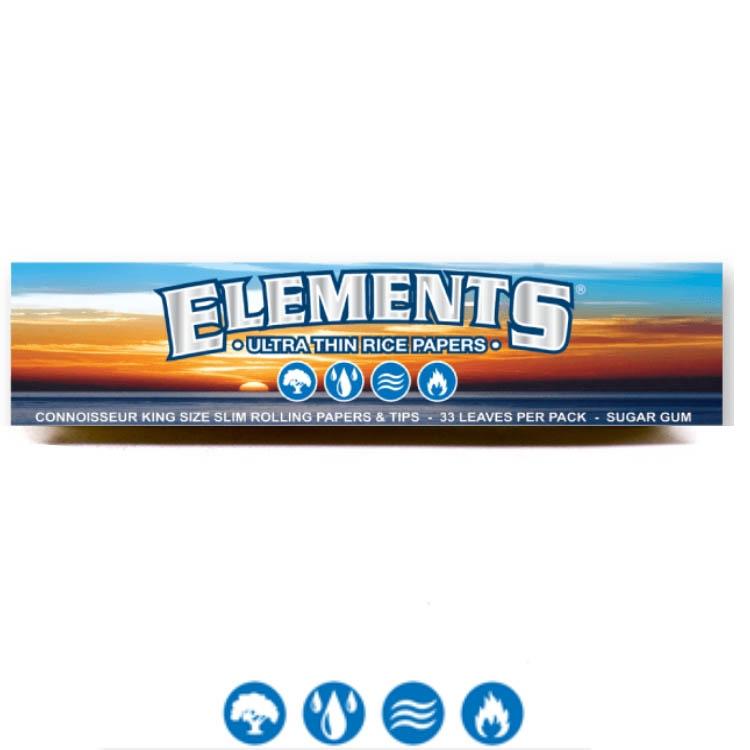 Elements King Size Slim Rice Papers Elements Rolling How2Roll