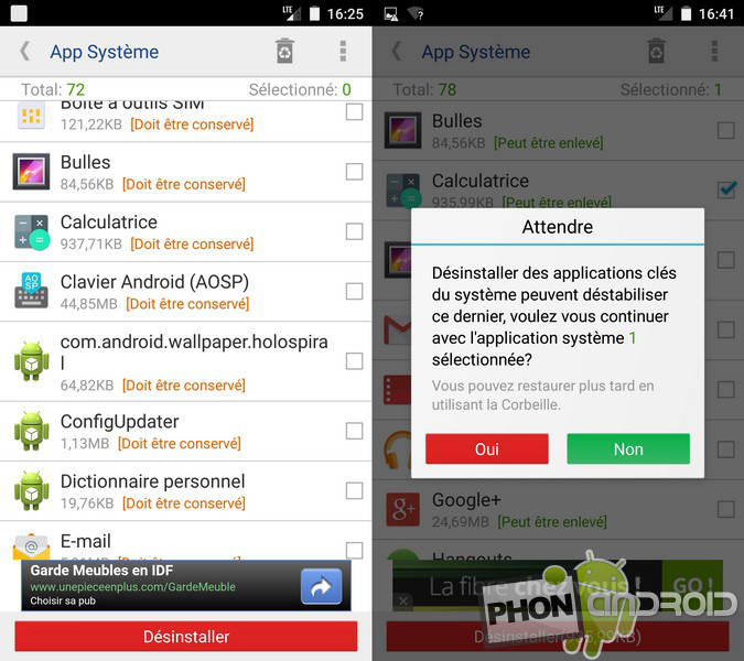Android how to uninstall the default applications?