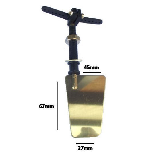 Extra Large Brass Boat Rudder with Tiller Arm Howes Models