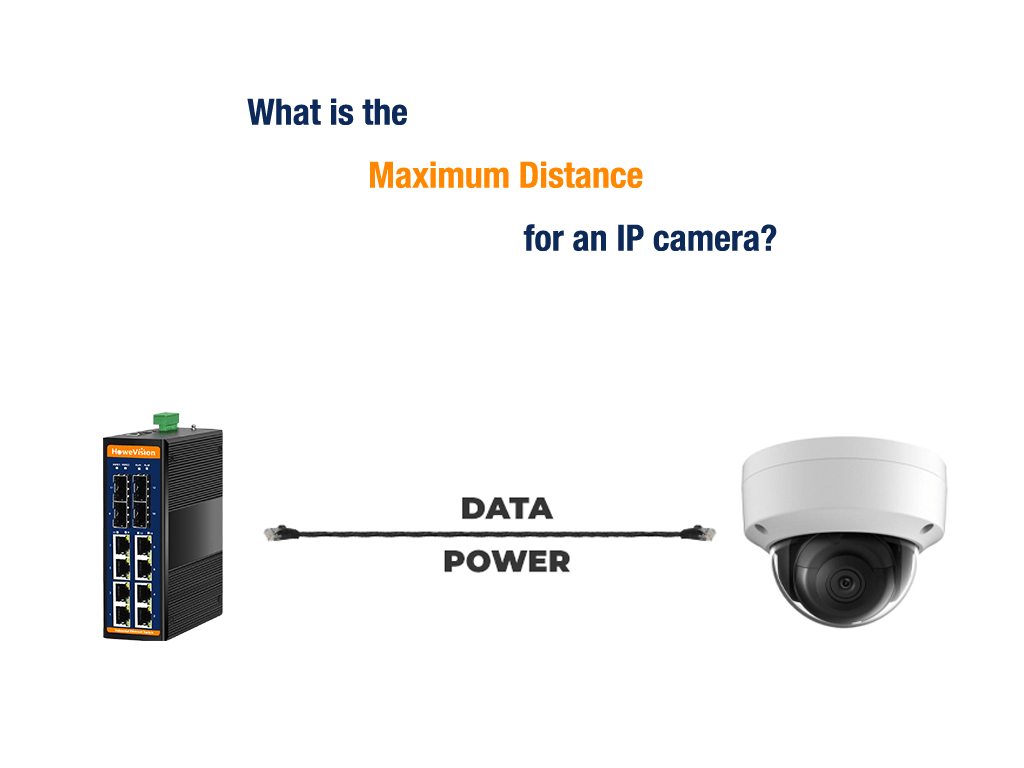 What is the maximum distance for an IP camera?