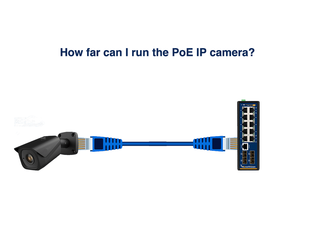 How far can I run the PoE IP camera?