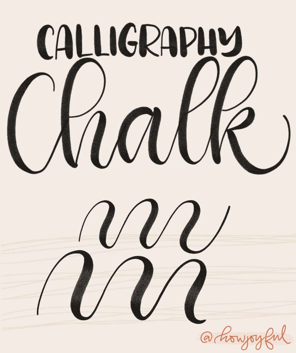 Calligraphy Chalk Single Procreate Brush HowJoyful Studio