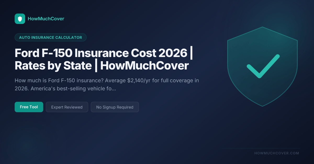 Ford F-150 Insurance Cost 2026 | Rates by State | HowMuchCover