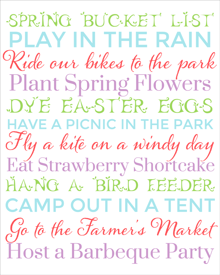 Happy Spring! {Free Spring Bucket List Printable} How Sweet This Is