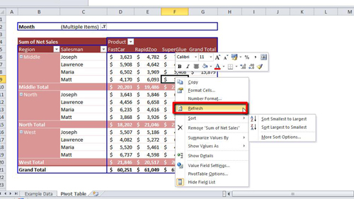 How to Update Excel 2010 pivot table HowTech