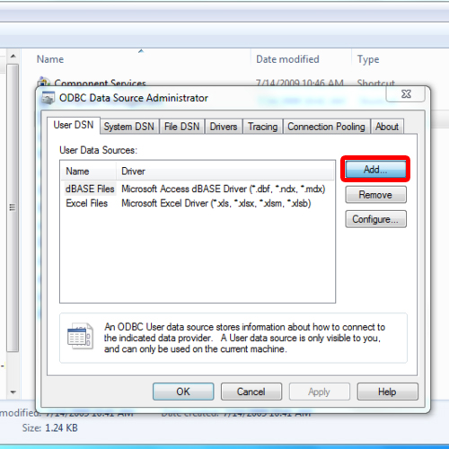 How do I find the Microsoft Access Driver (*.mdb, *.accdb) if it i...