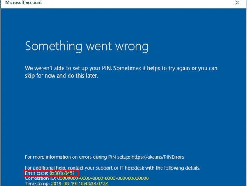 How to Fix Windows Hello error 0x801c0451 in Windows 10 or 11