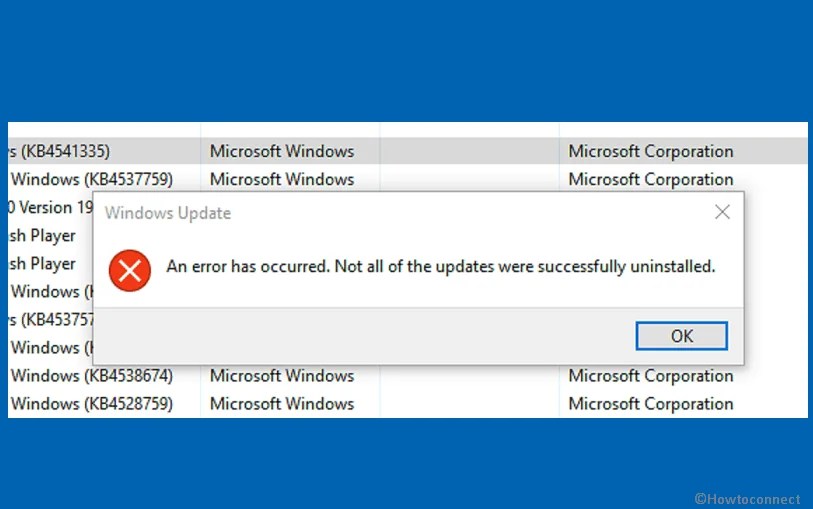 Fix An error has occurred, Not all of the updates were