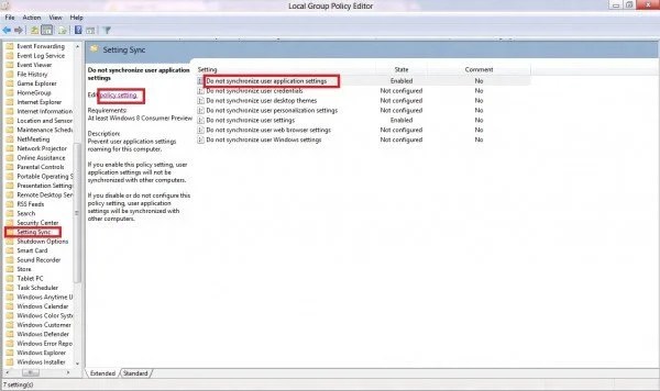 How to Disable Sync Settings in Windows 8