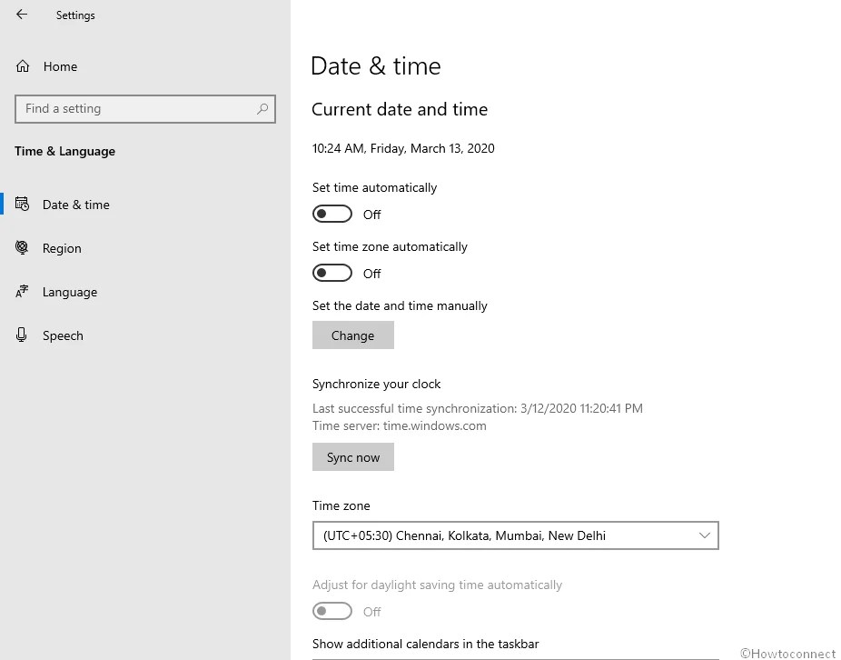 How to Change Time in Windows 10