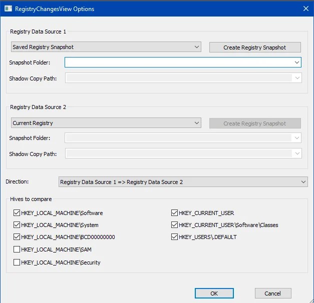 RegistryChangesView to Take a Snapshot of Registry Editor in Windows
