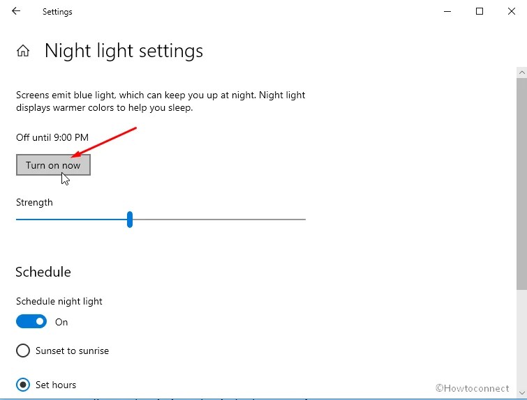 How to disable and enable Night Light in Windows 10