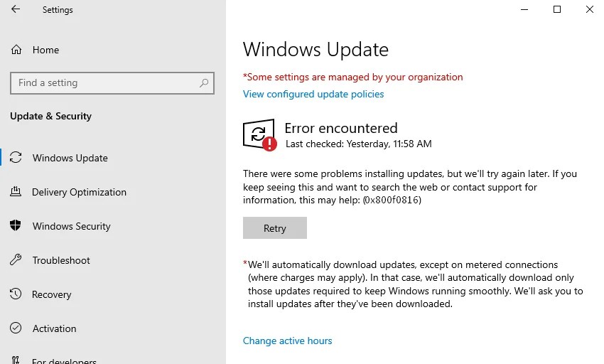 Get Help With Windows 10 Update Error Lates Windows 10 Update