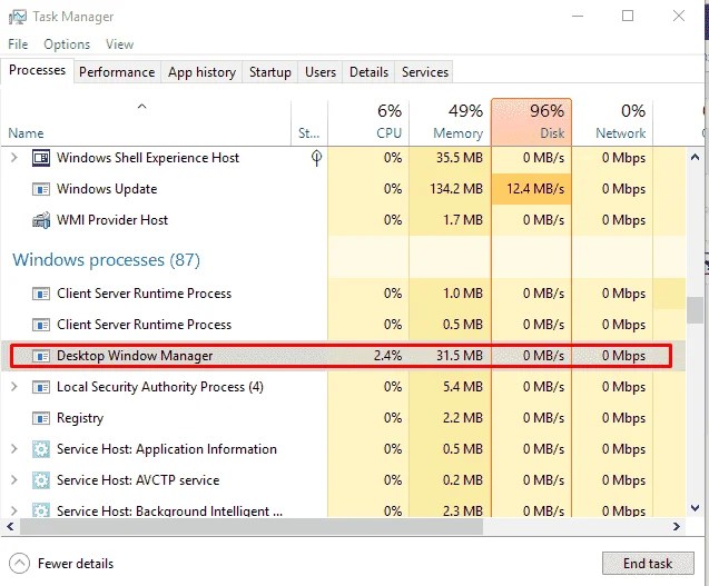 dwm.exe in Windows 10 What is it and How does Work
