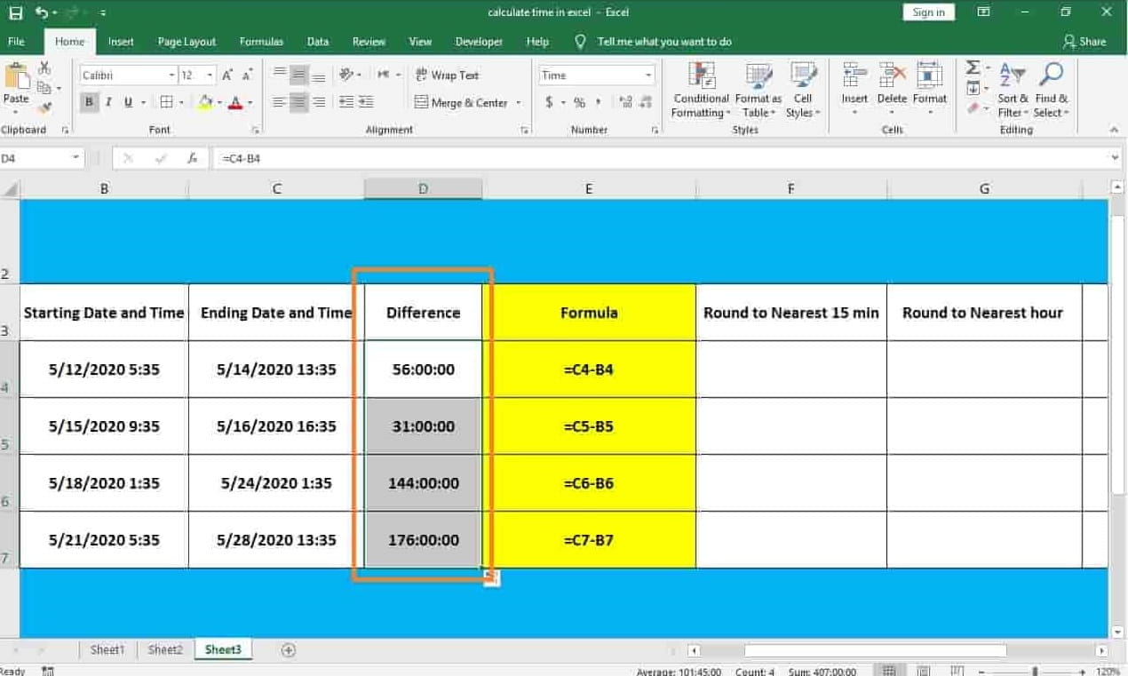 How to Calculate Time in Excel