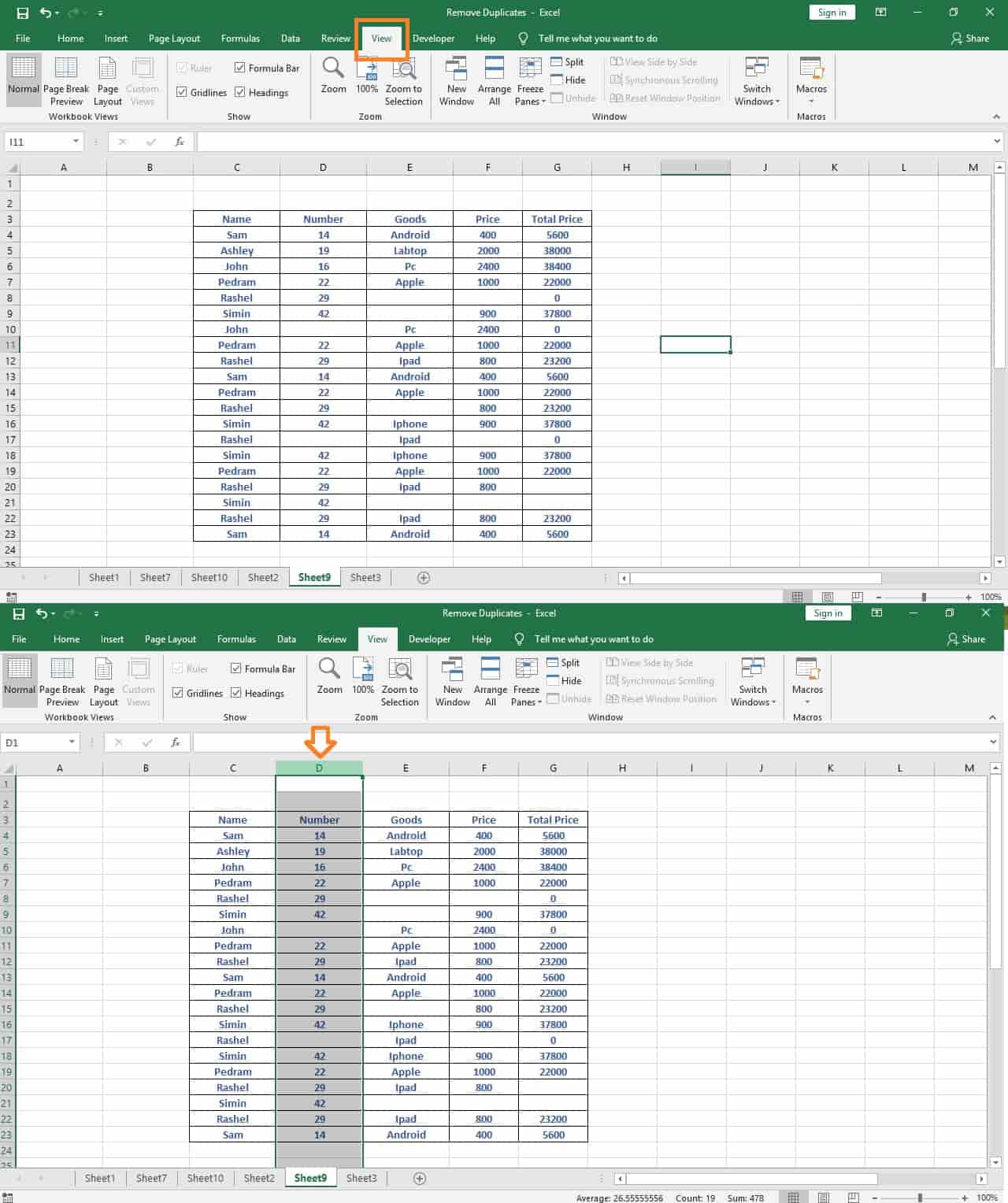 How to Freeze Column in Excel