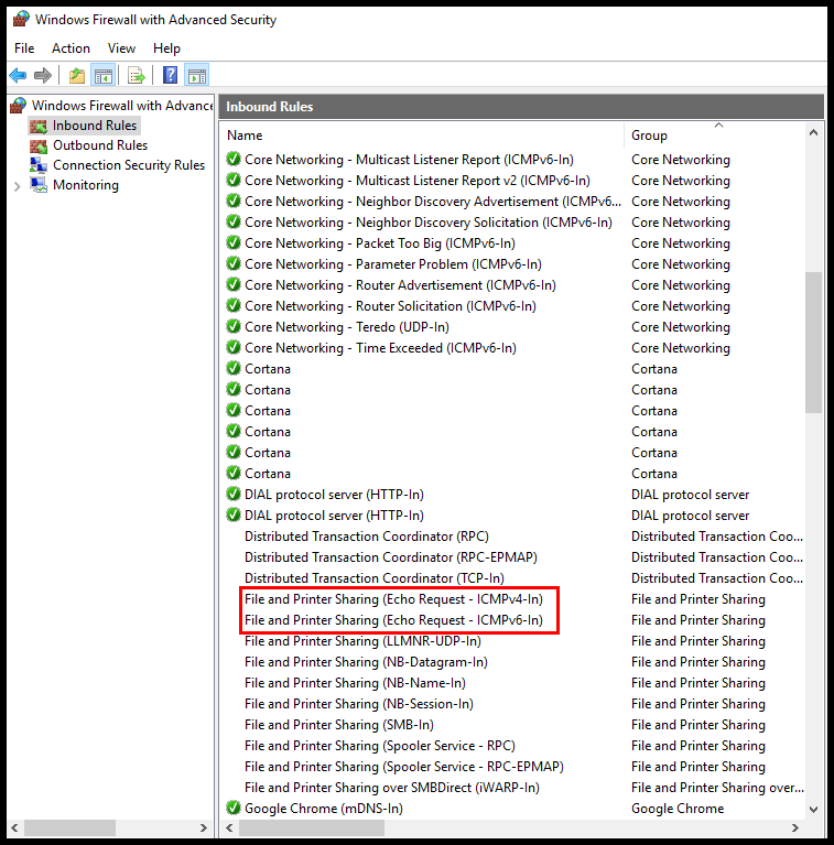 How to Configure the Windows firewall to allow ping