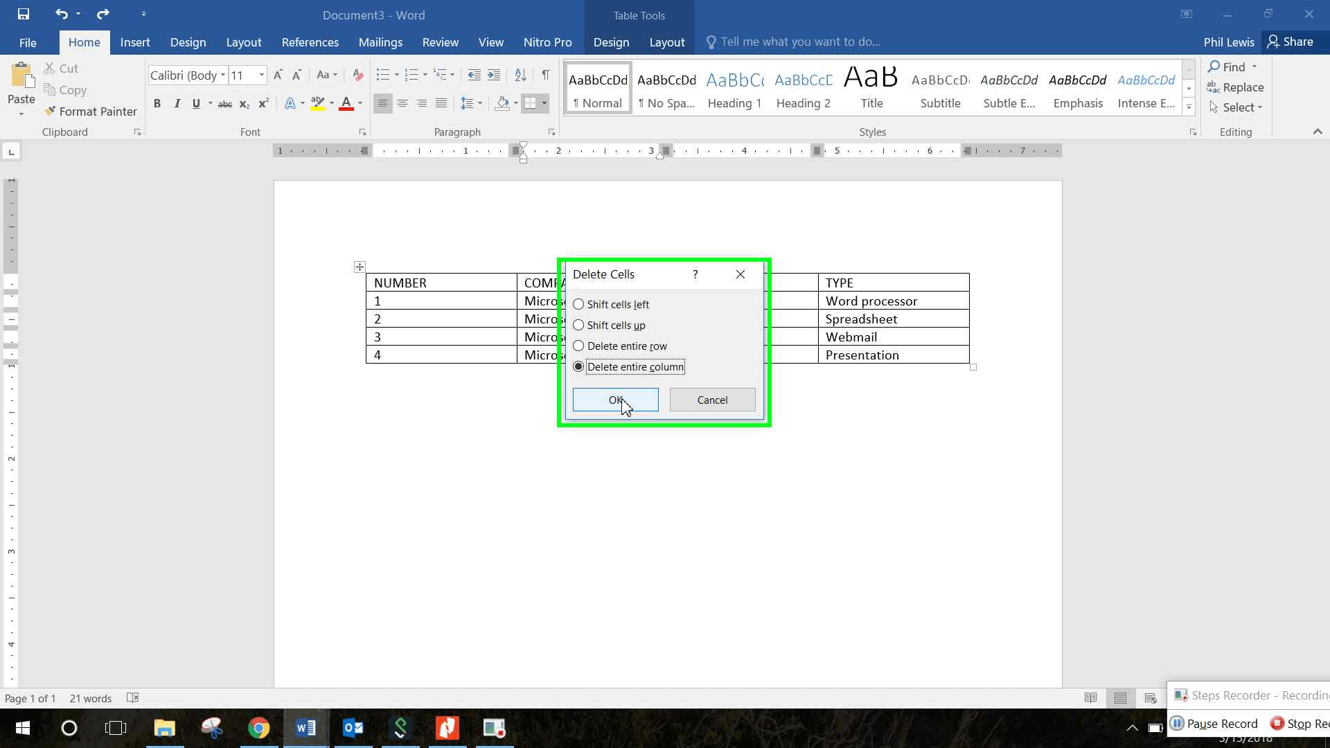 DELETE ROWS & COLUMNS HOW TO BUILD AND EDIT TABLES IN MICROSOFT WORD