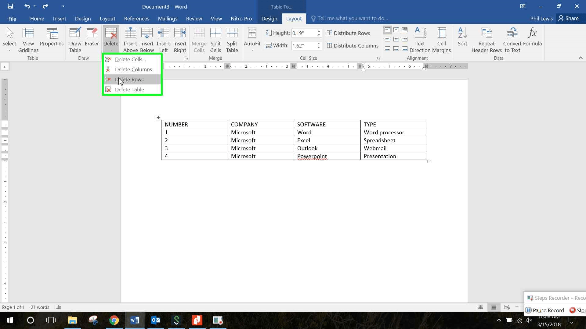 DELETE ROWS & COLUMNS HOW TO BUILD AND EDIT TABLES IN MICROSOFT WORD