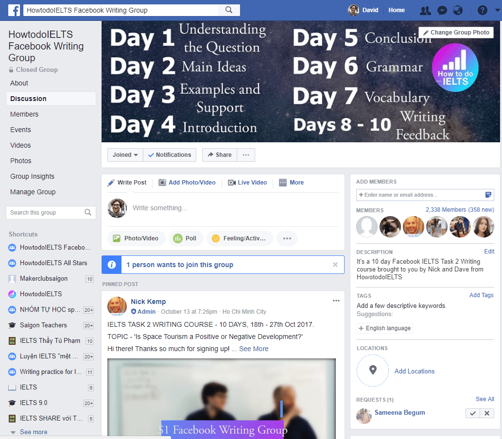 Private Facebook Group How to do IELTS