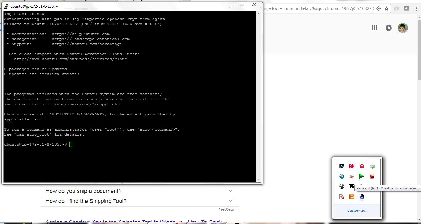 Putty linux commands