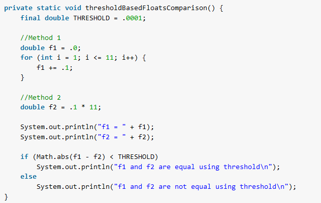 Correct way to compare floats or doubles in Java - HowToDoInJava