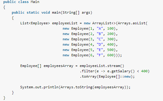 Java Stream toArray() Converting Stream to Array