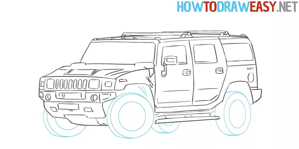 How to Draw a Hummer H2 How to Draw Easy