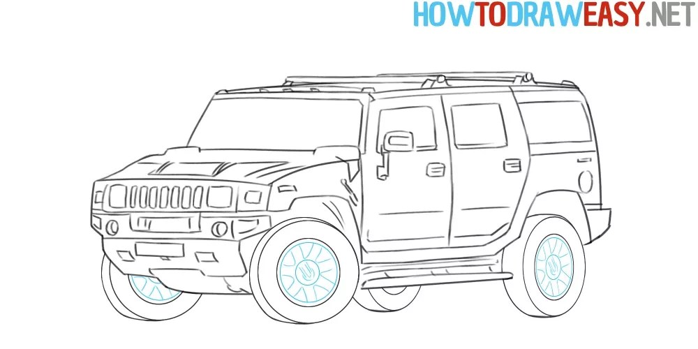 How To Draw A Hummer H2 - How To Draw Easy