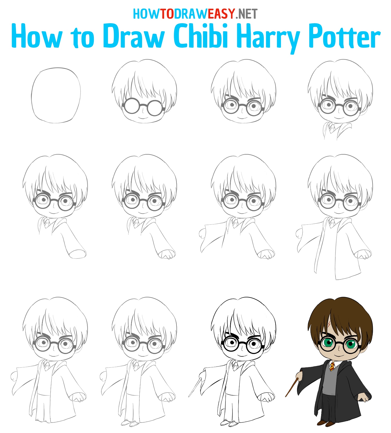 How to Draw Chibi Harry Potter How to Draw Easy