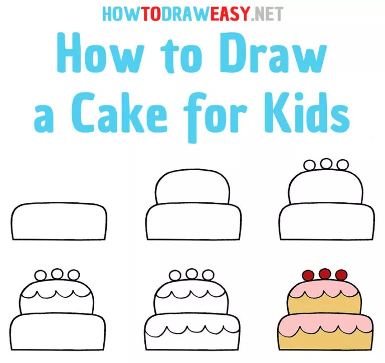 List 32+ Stock Images how to draw a cake step by step Latest