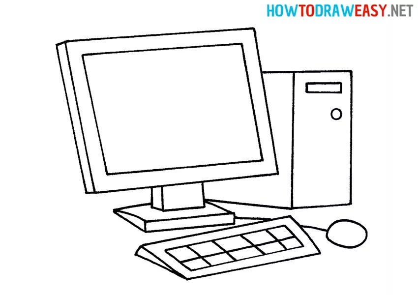 How to Draw a Computer for Kids How to Draw Easy