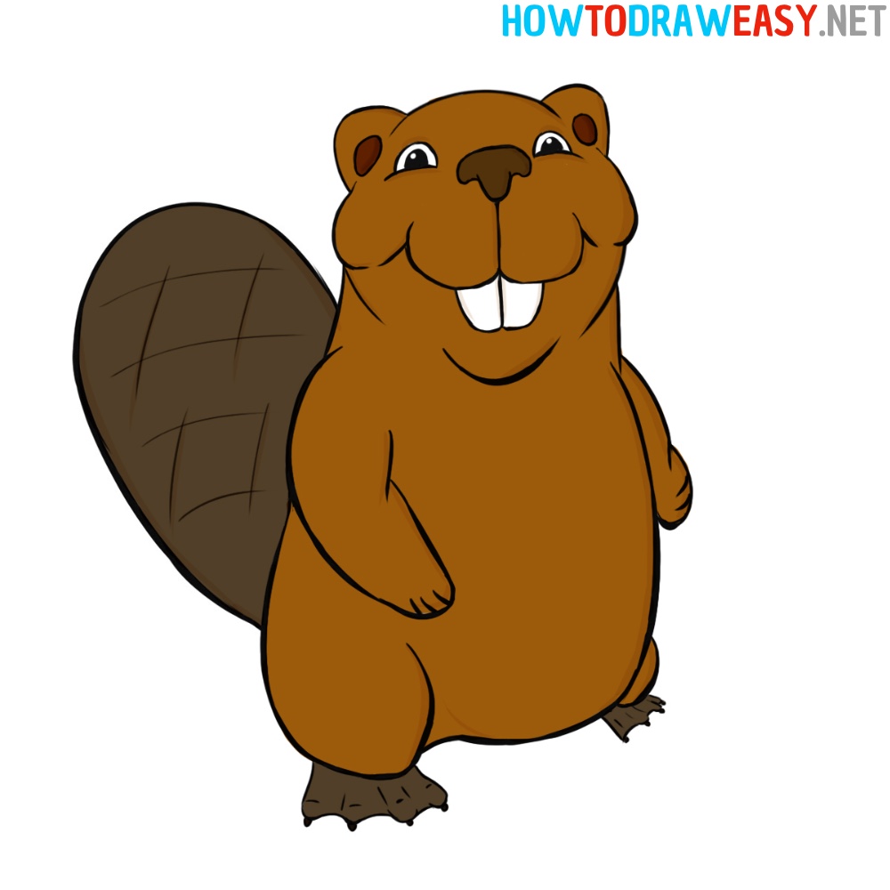 How to Draw a Cartoon Beaver How to Draw Easy