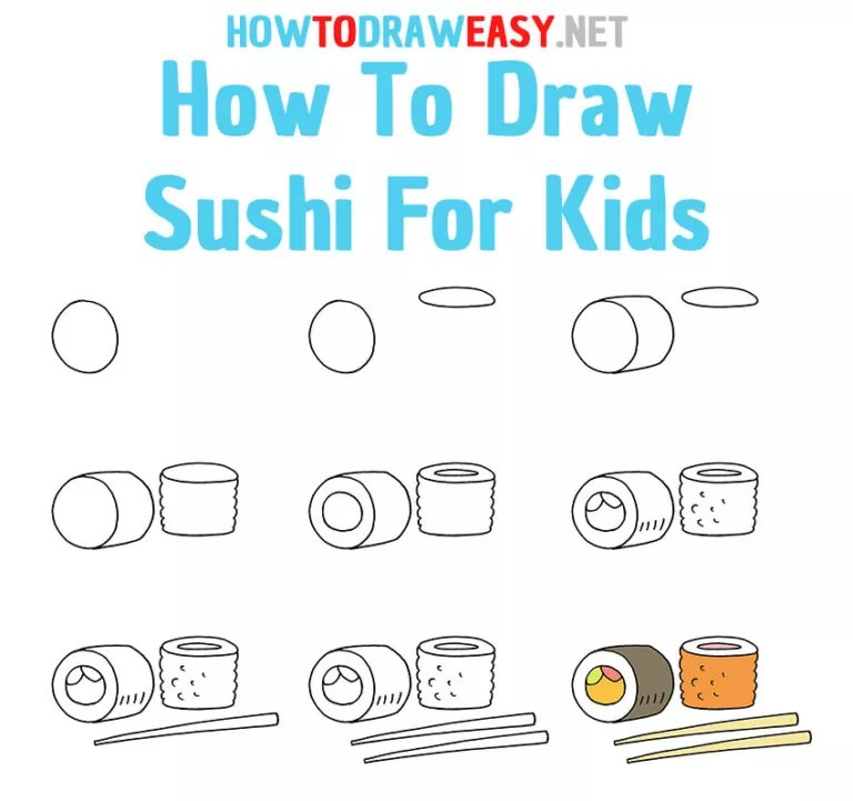 How to Draw Sushi for Kids How to Draw Easy