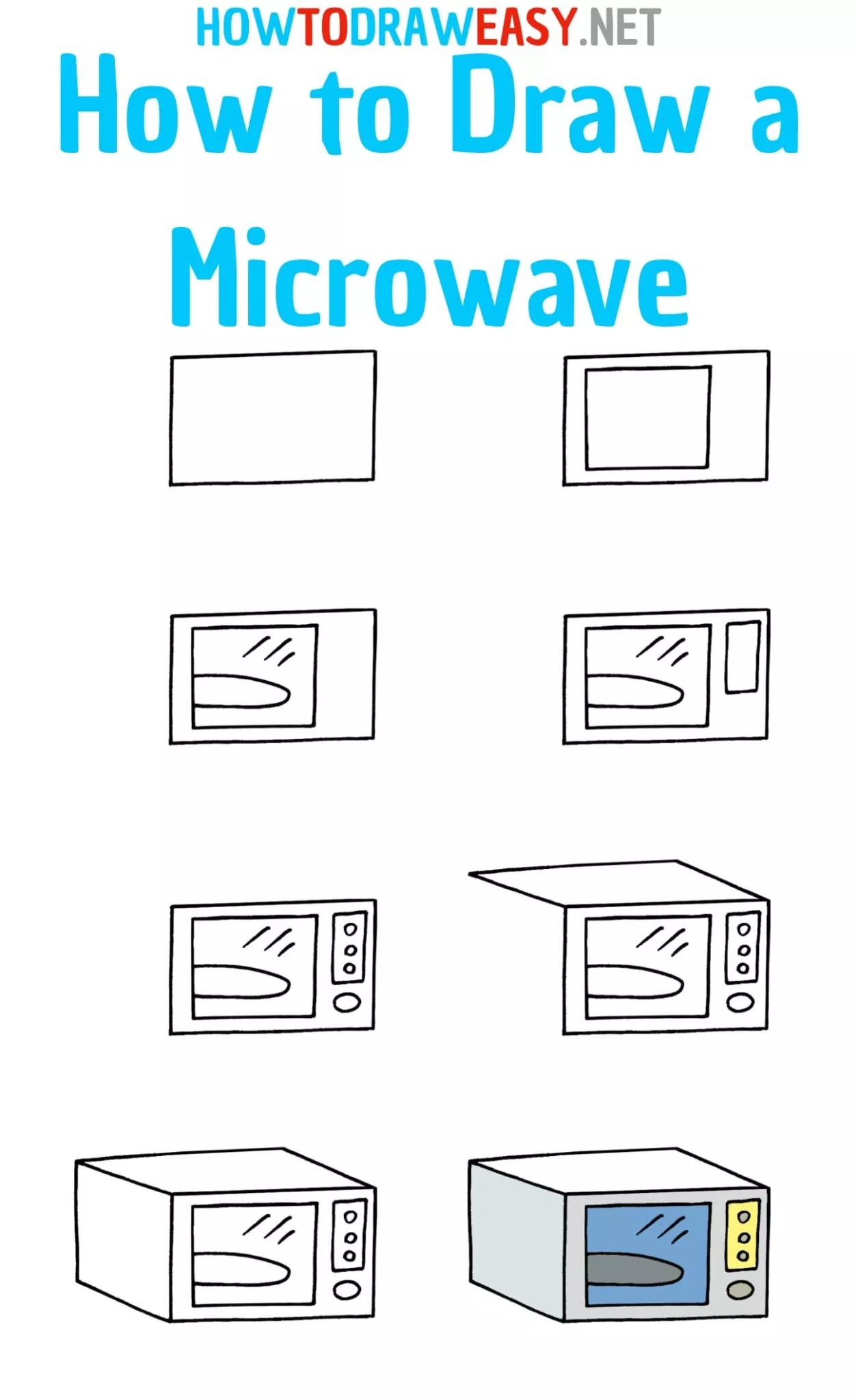 How to Draw a Microwave for Kids How to Draw Easy