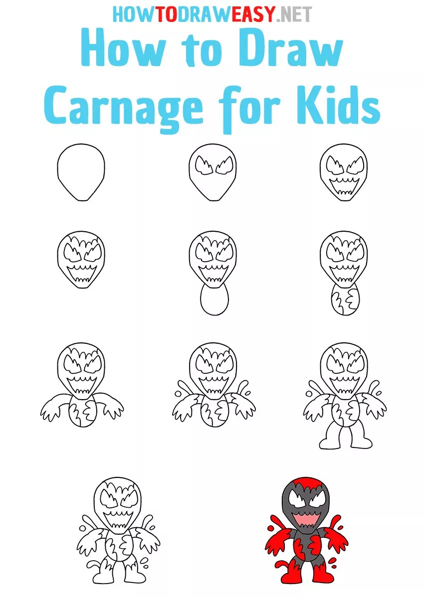 How to Draw Carnage for Kids Draw for Kids