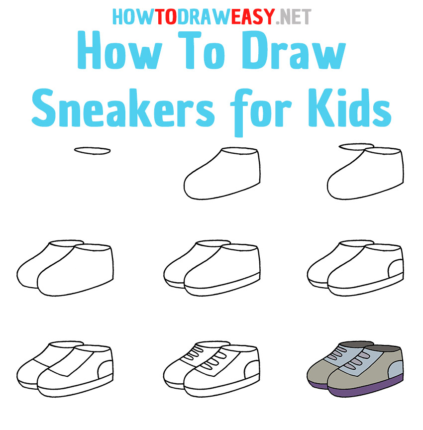 How to Draw Sneakers for Kids Draw for Kids