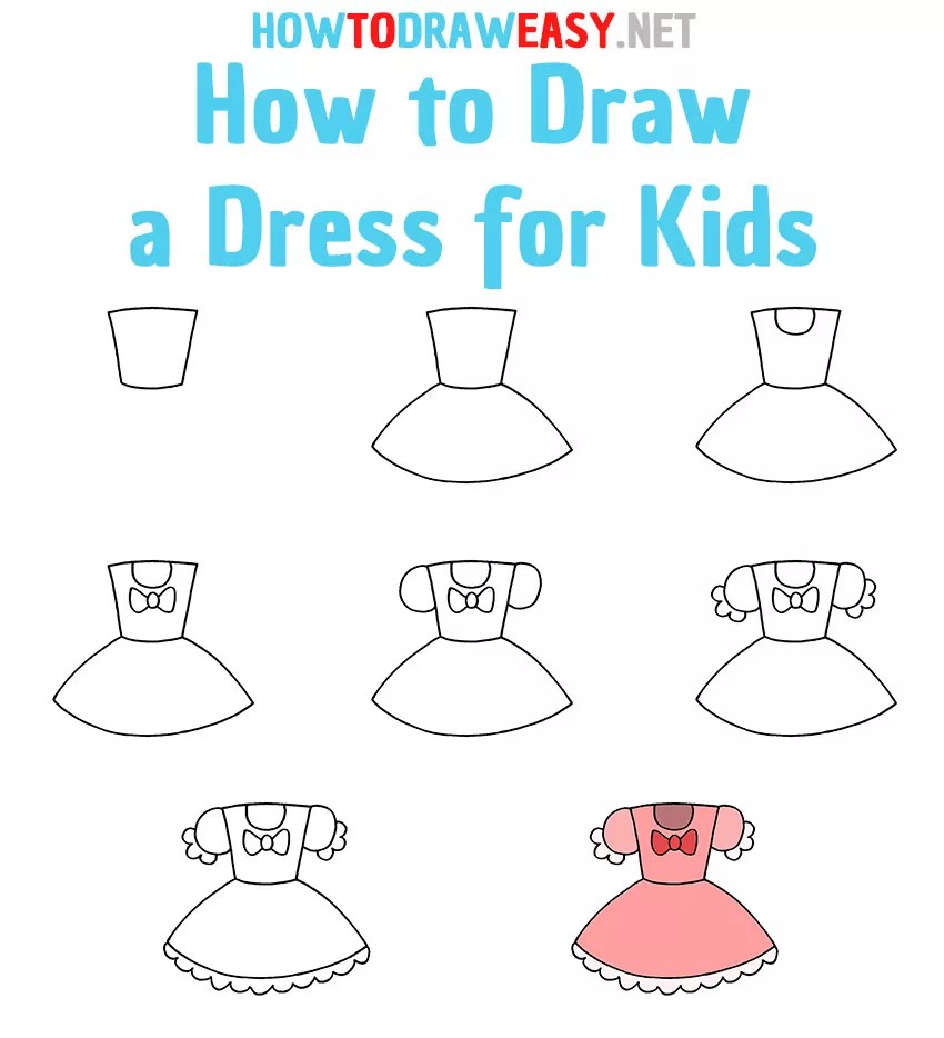 Comment dessiner une Robe pour les Enfants Comment Dessiner Facile