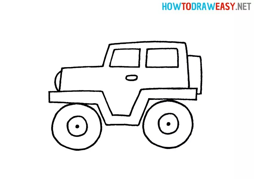 How to Draw a Jeep for Kids How to Draw Easy