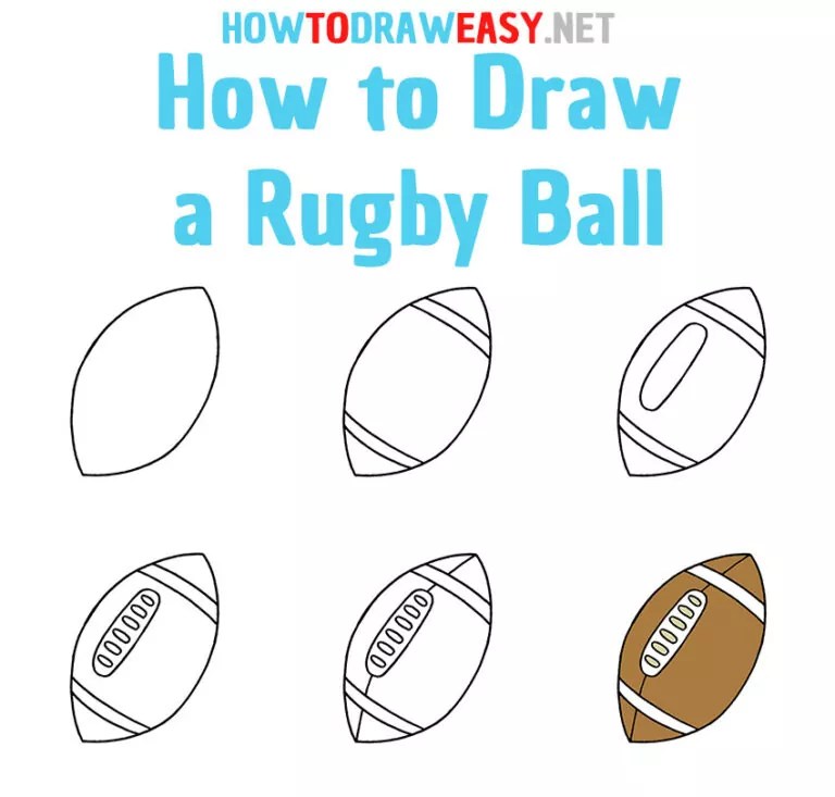 How to Draw a Rugby Ball for Kids How to Draw Easy