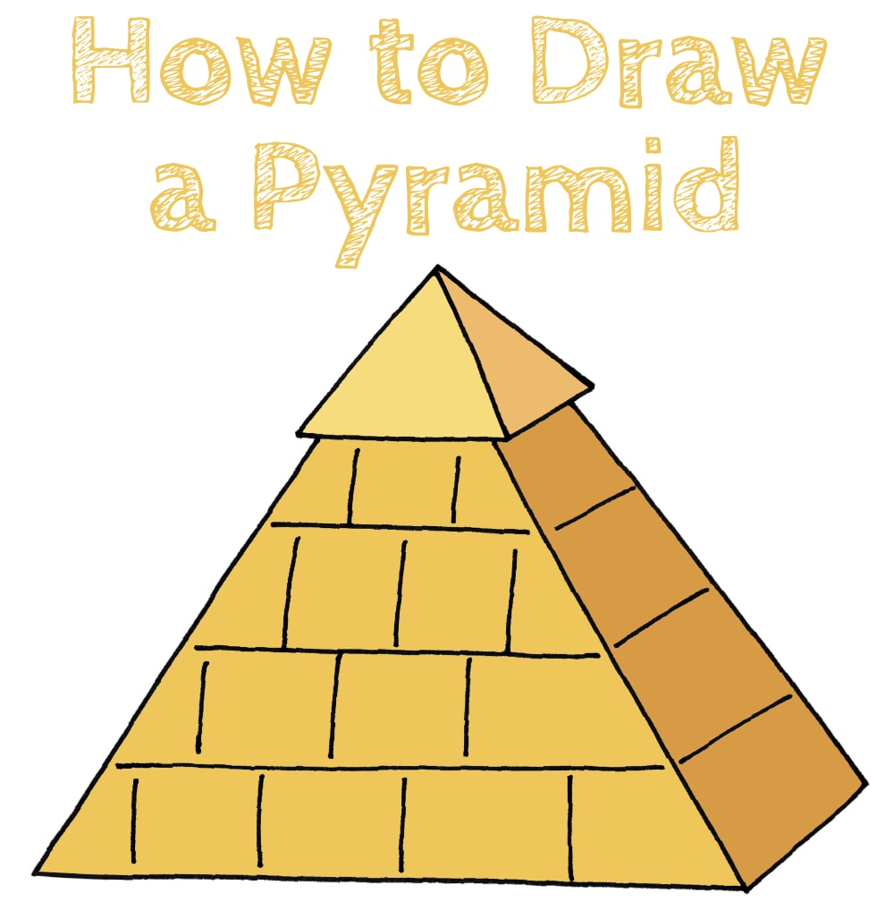 Pyramid Shape Drawing Step By Step