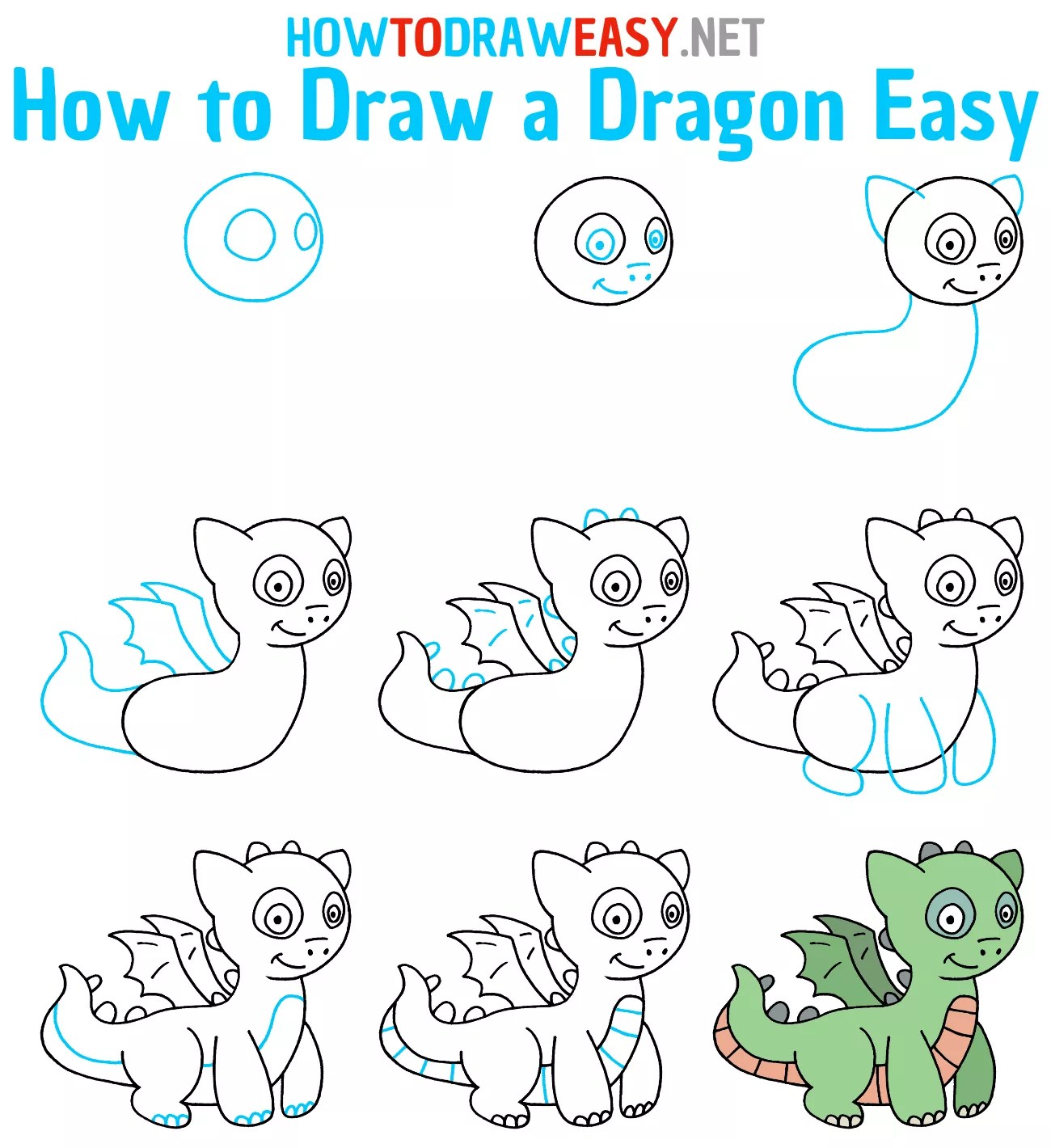 How to Draw a Dragon Easy Draw for Kids
