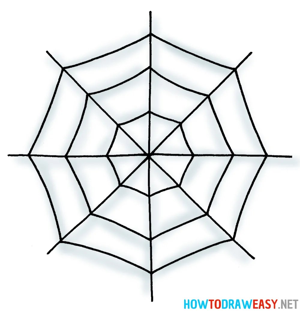 How to Draw a Spider Web How to Draw Easy