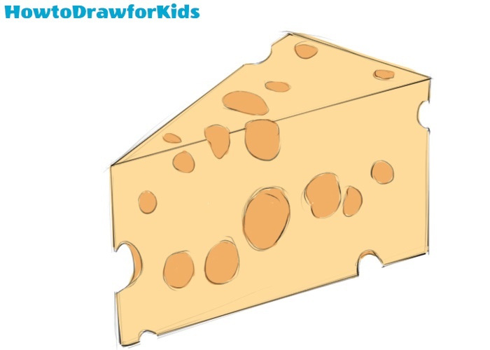 How to Draw a Cheese for Kids Easy Drawing Tutorial