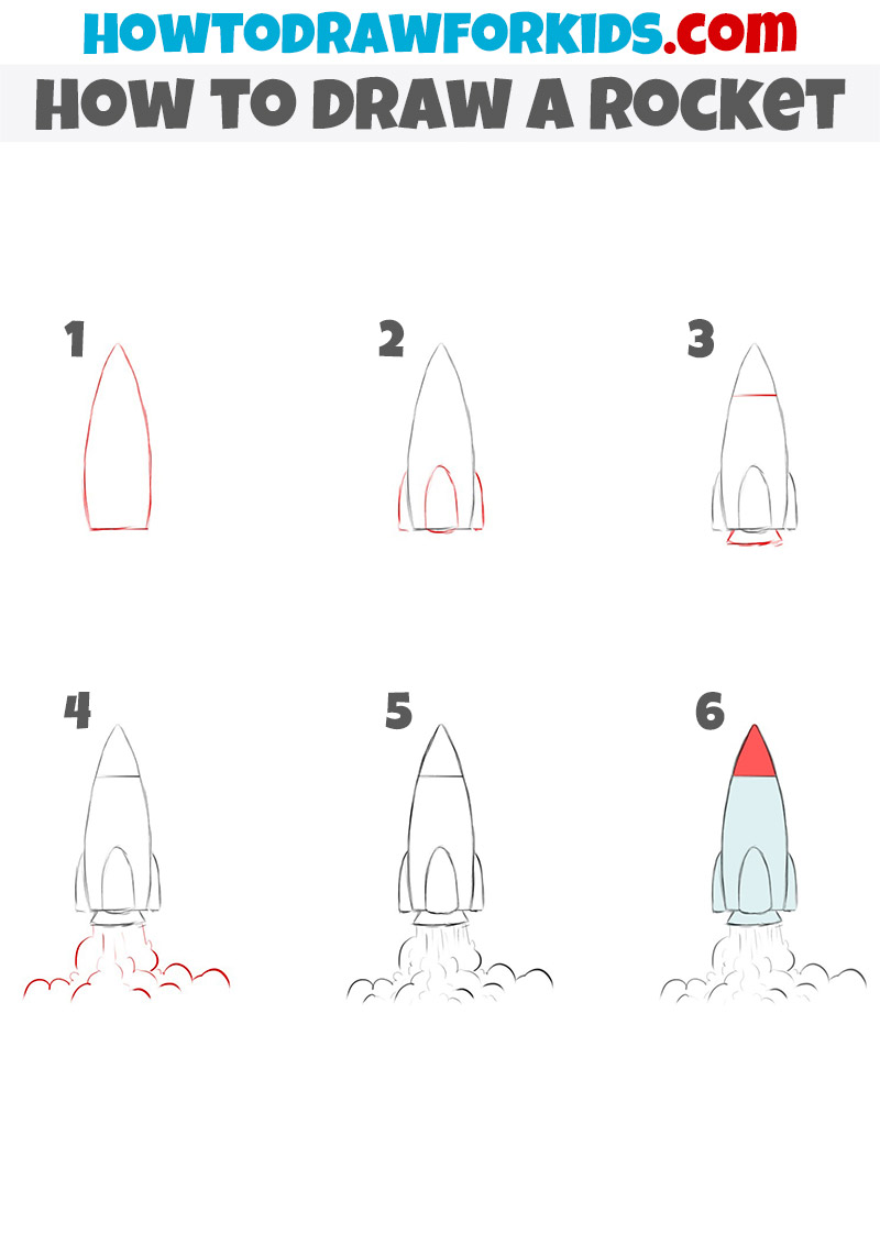 How to Draw a Rocket for Kids Easy Drawing Tutorial