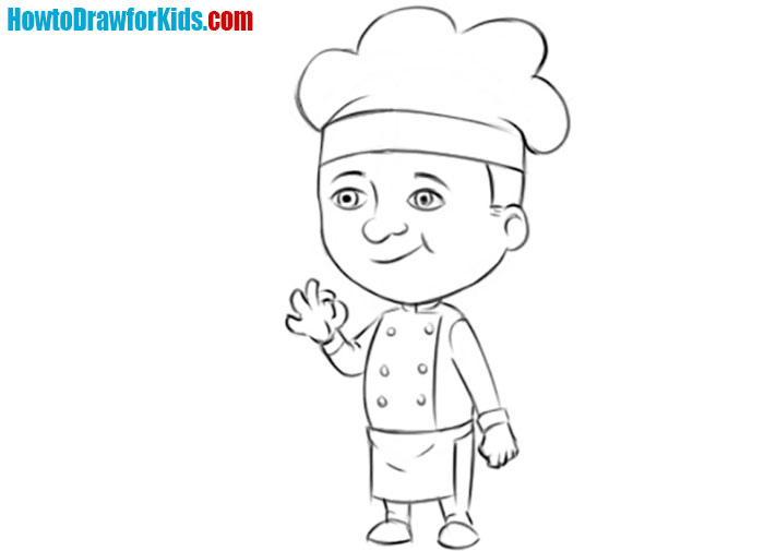 How to Draw a Cook for Kids Easy Drawing Tutorial
