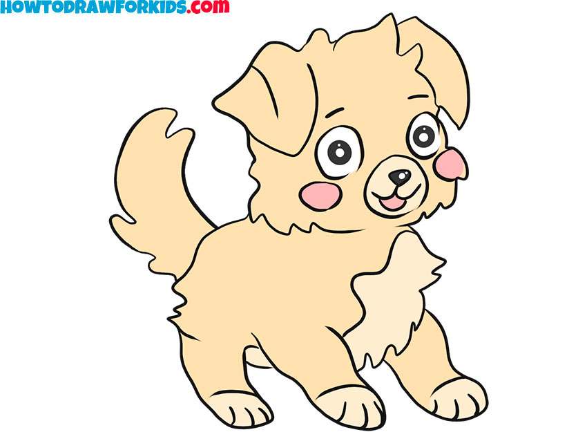 How To Draw A Cute Cartoon Dog Step By Step