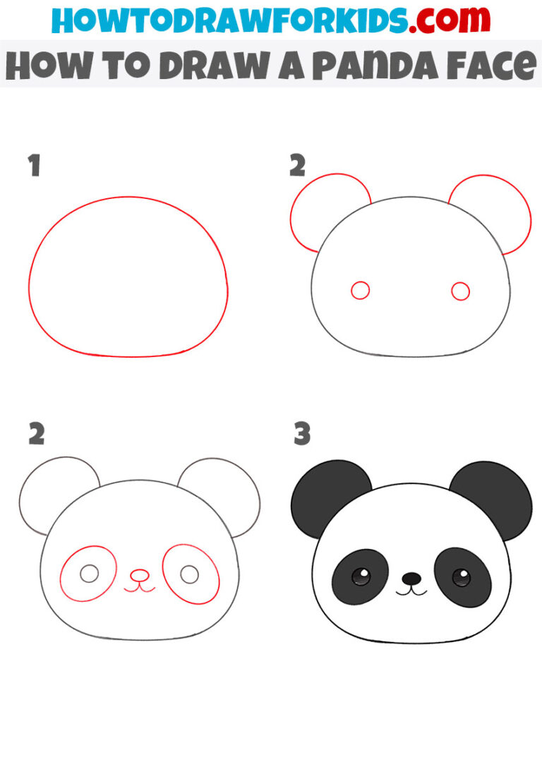 How to Draw a Panda Face for Kindergarten Easy Drawing Tutorial
