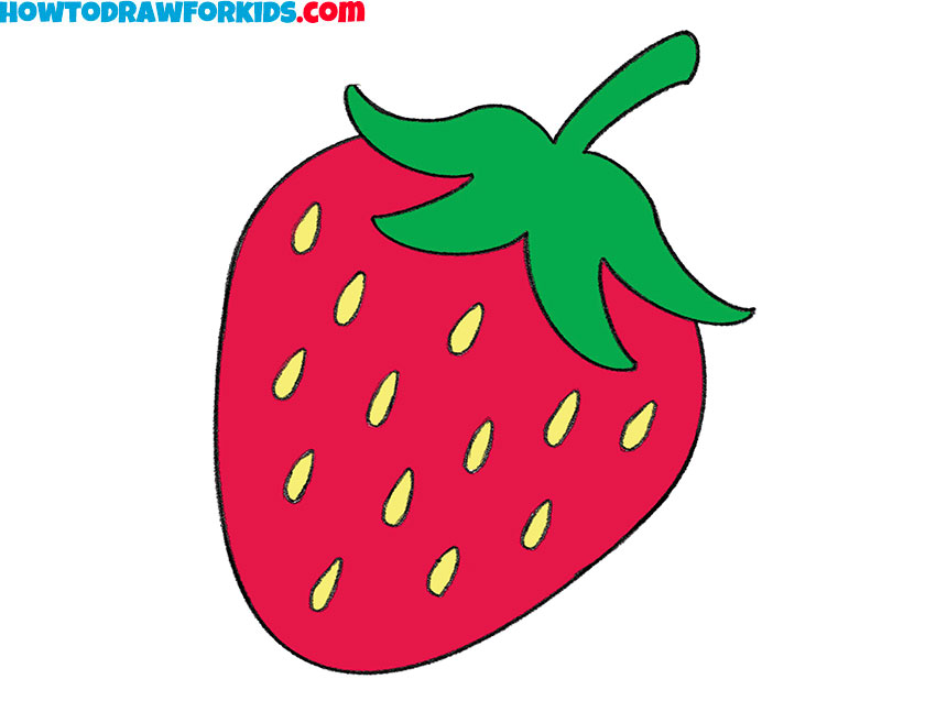 How to Draw a Strawberry Easy Drawing Tutorial For Kids